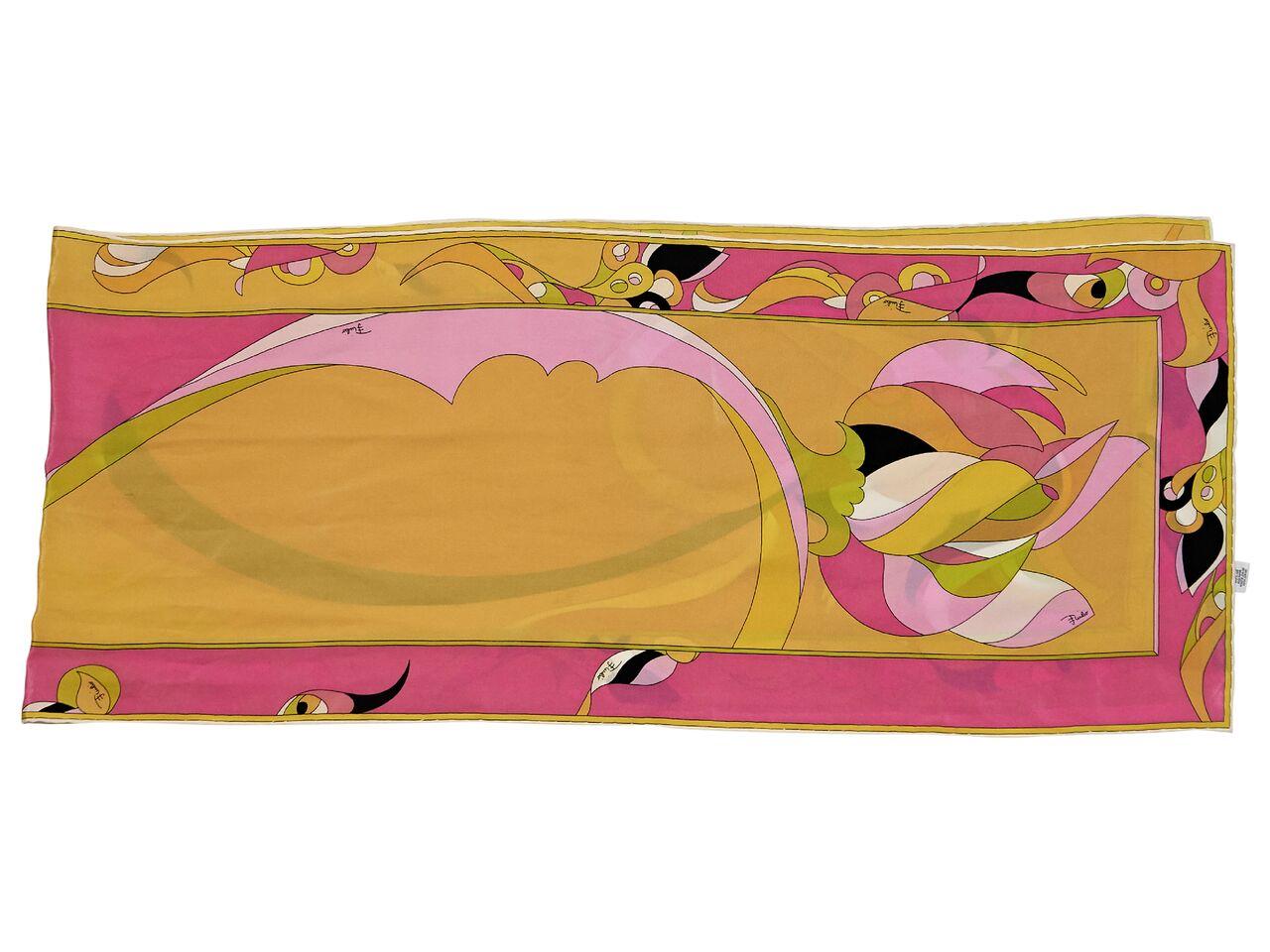 Product details:  Multicolor printed silk scarf by Emilio Pucci.  12.5