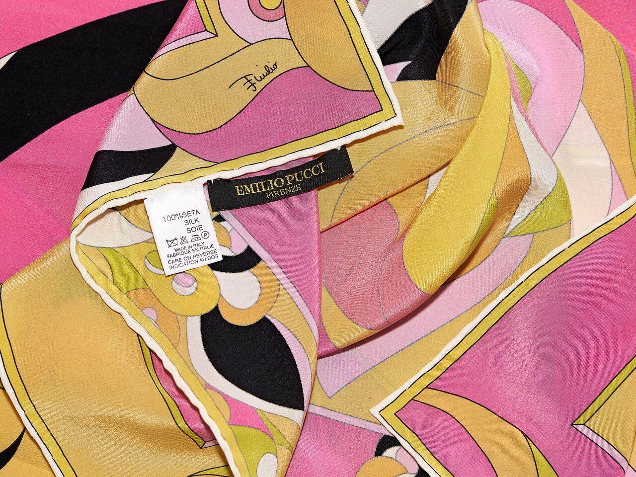 Multicolor Emilio Pucci Printed Silk Scarf In Good Condition In New York, NY