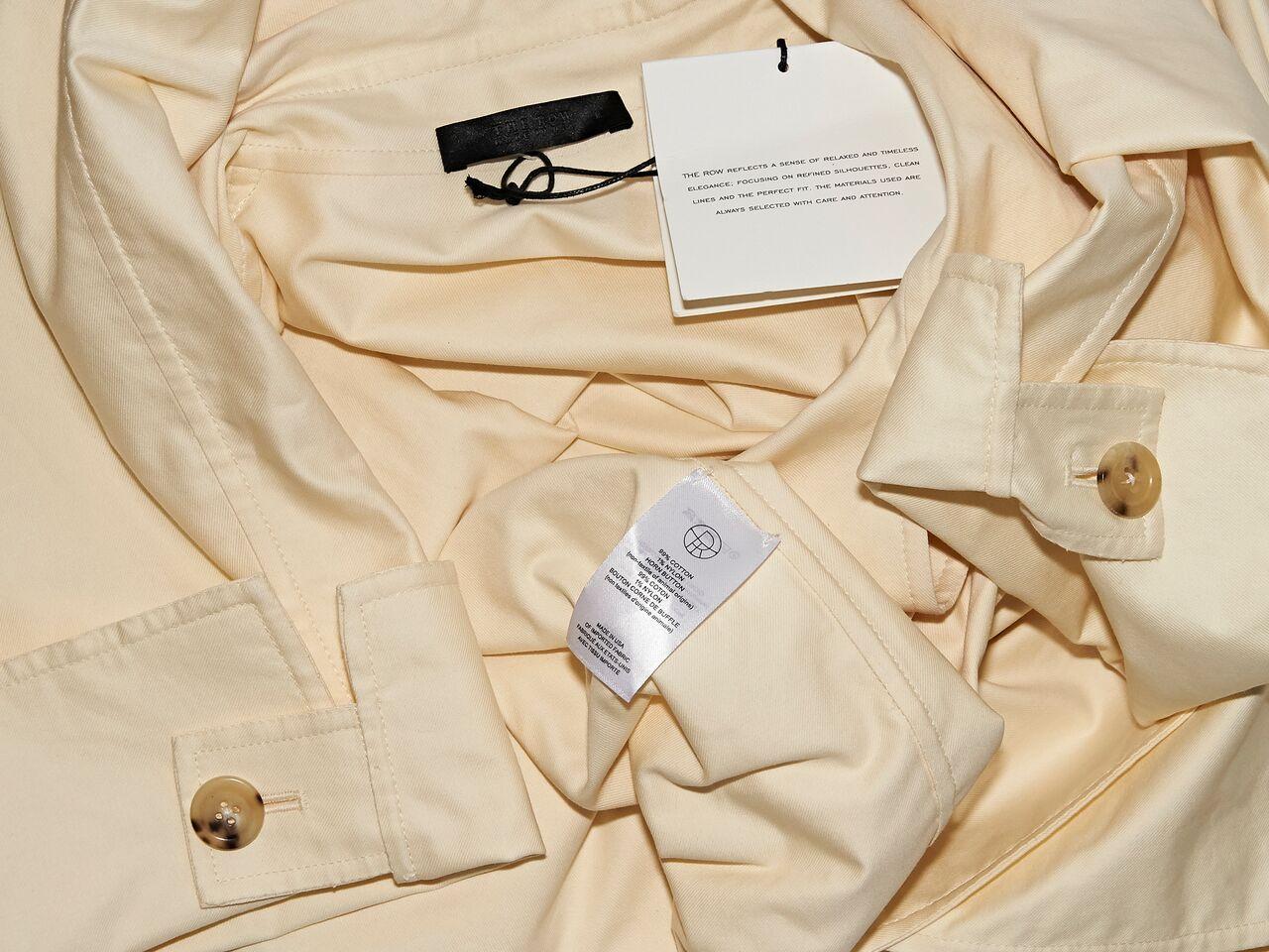 Cream The Row Waterproof Cotton Trench Coat In New Condition In New York, NY