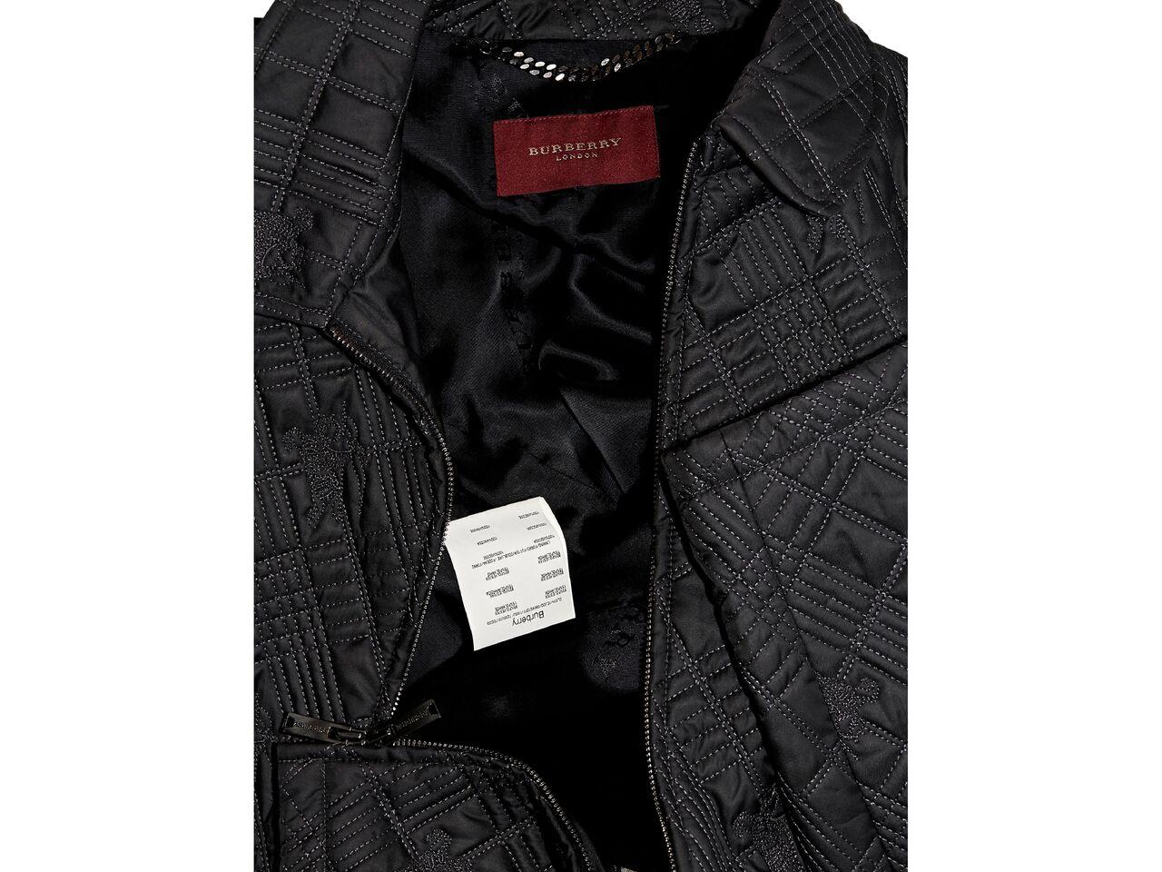 Dark Grey Burberry London Quilted Jacket In Good Condition In New York, NY
