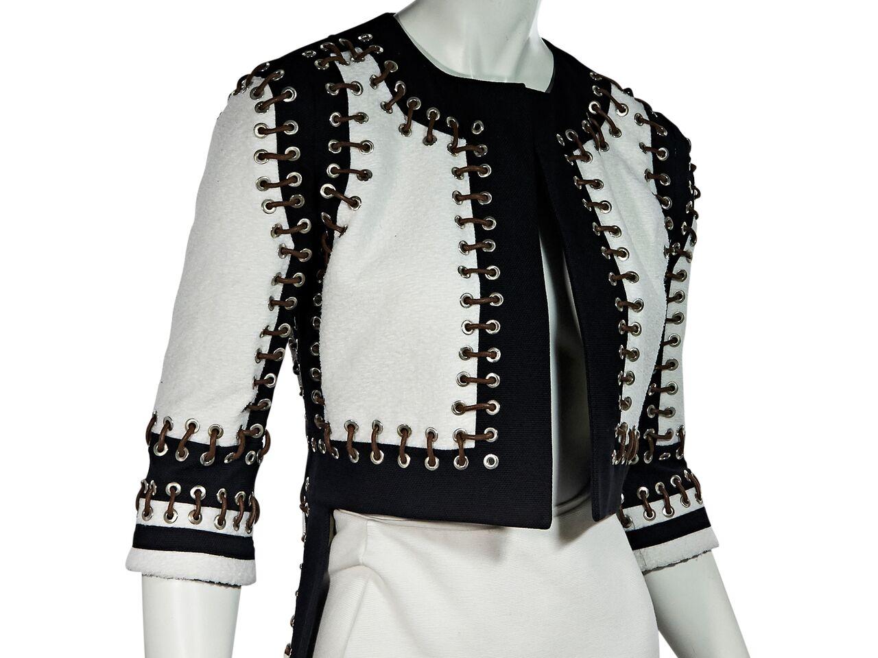 Women's Black & White Givenchy Cropped-Front Jacket