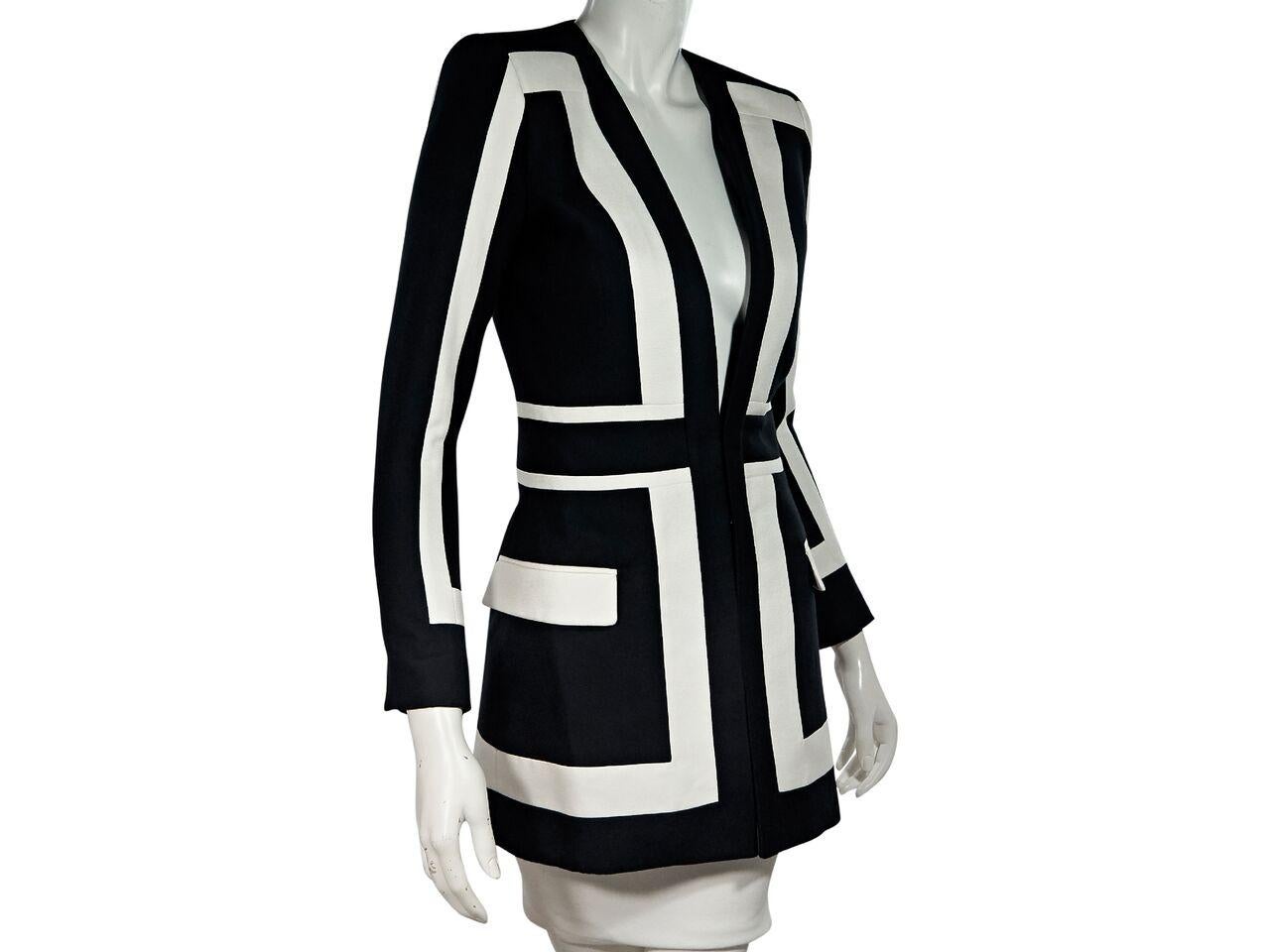 Black & White Balmain Striped Balzer In Excellent Condition In New York, NY