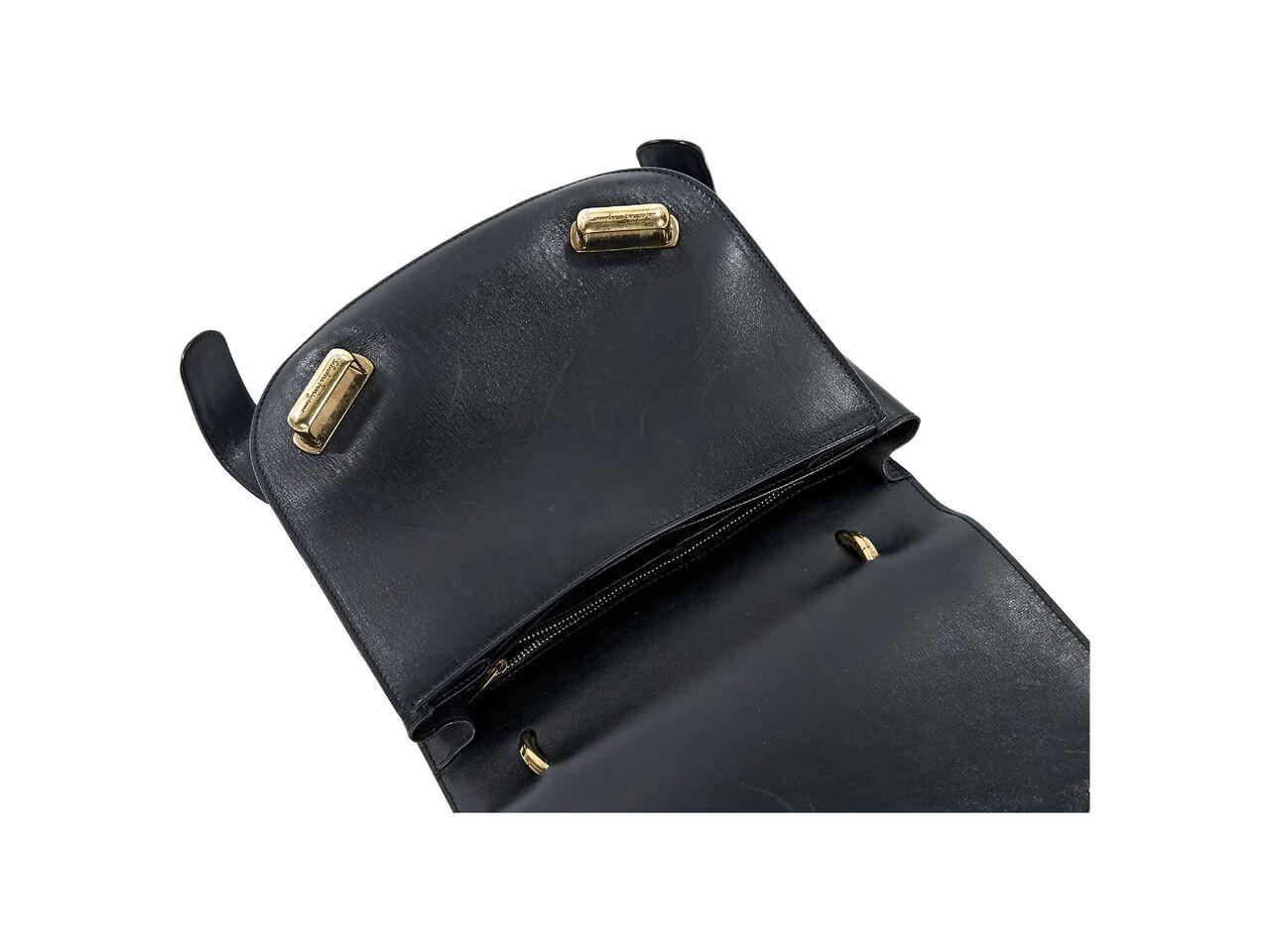 Black Salvatore Ferragamo Leather Shoulder Bag In Good Condition In New York, NY