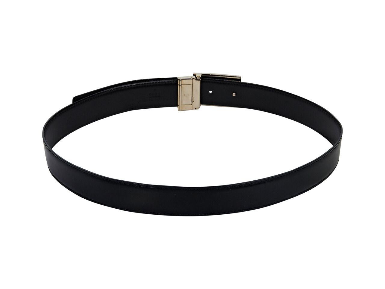 Black Gucci Leather Square Buckle Belt (Schwarz)