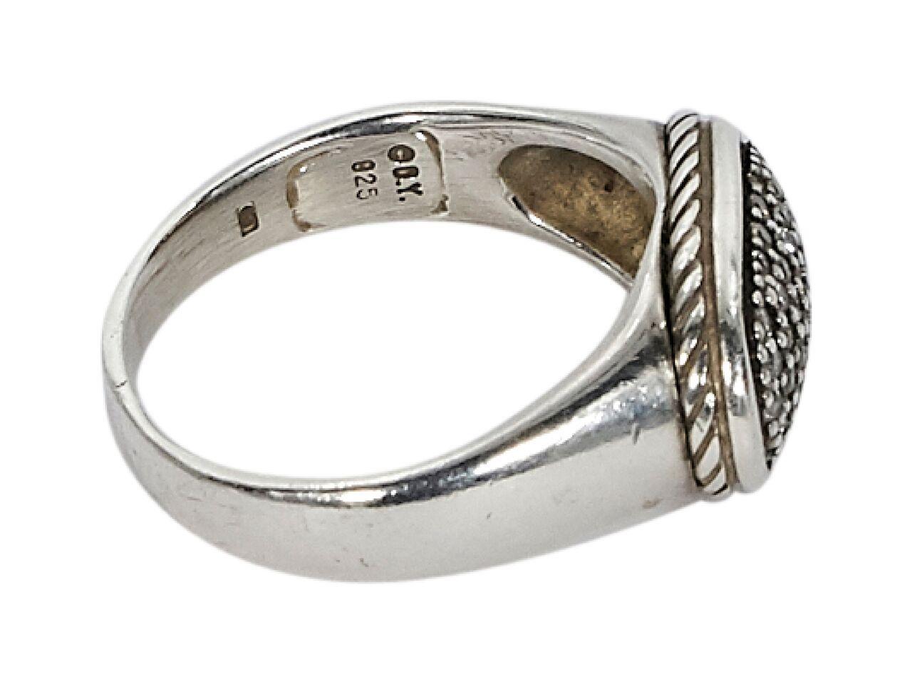 Women's Silver David Yurman Oval Diamond Cocktail Ring