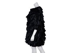 Black Vintage Oscar de la Renta Ruffled Evening Coat