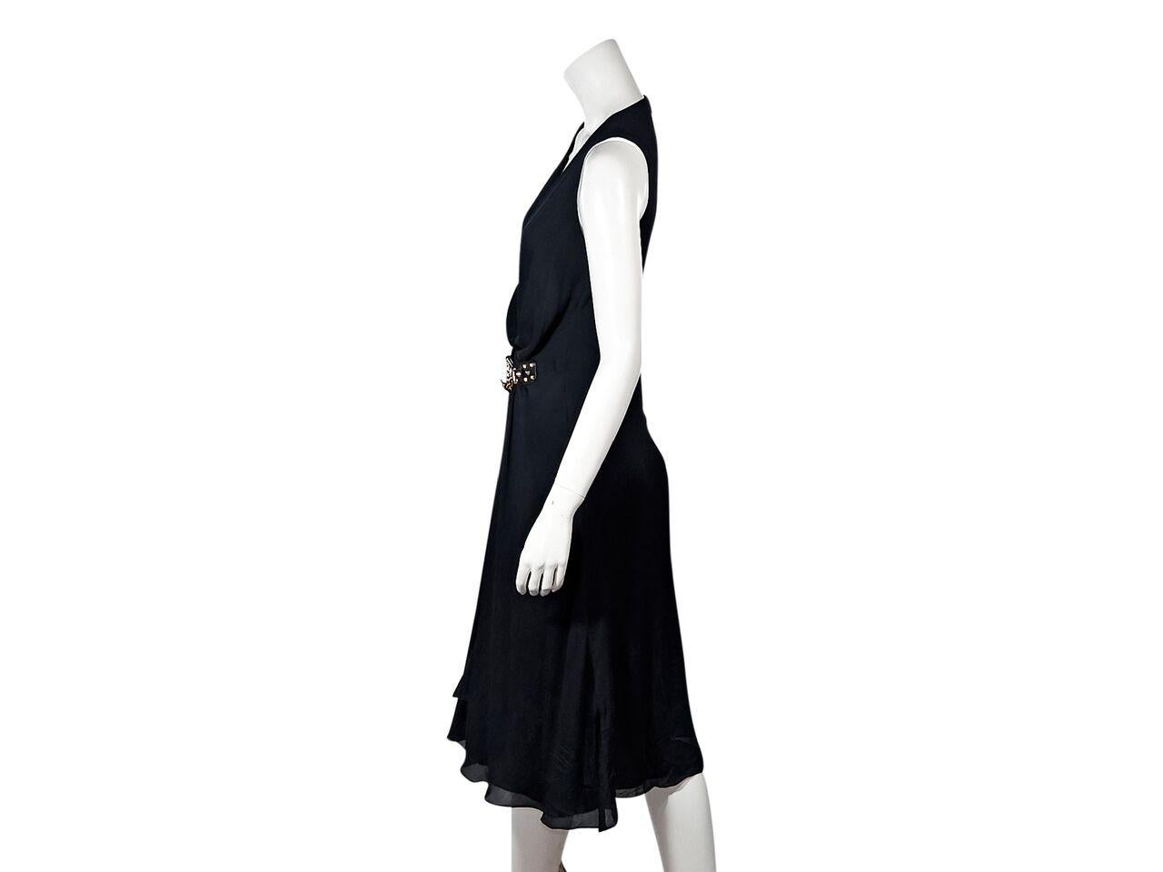 Women's Black Gucci Silk Belted-Front Dress