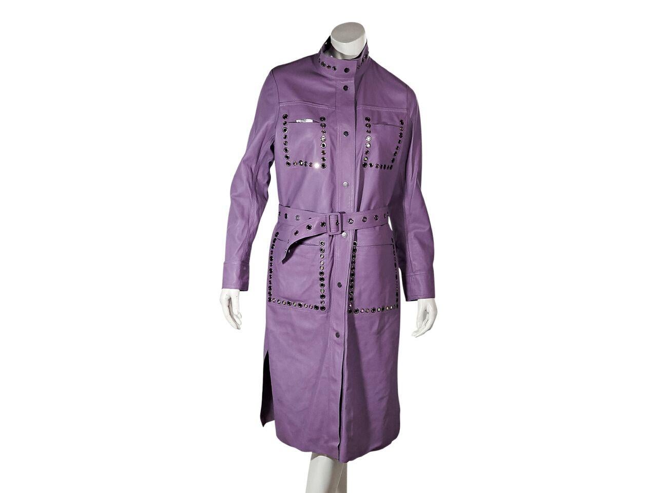 Purple Bottega Veneta Suede & Leather Reversible Coat In New Condition In New York, NY