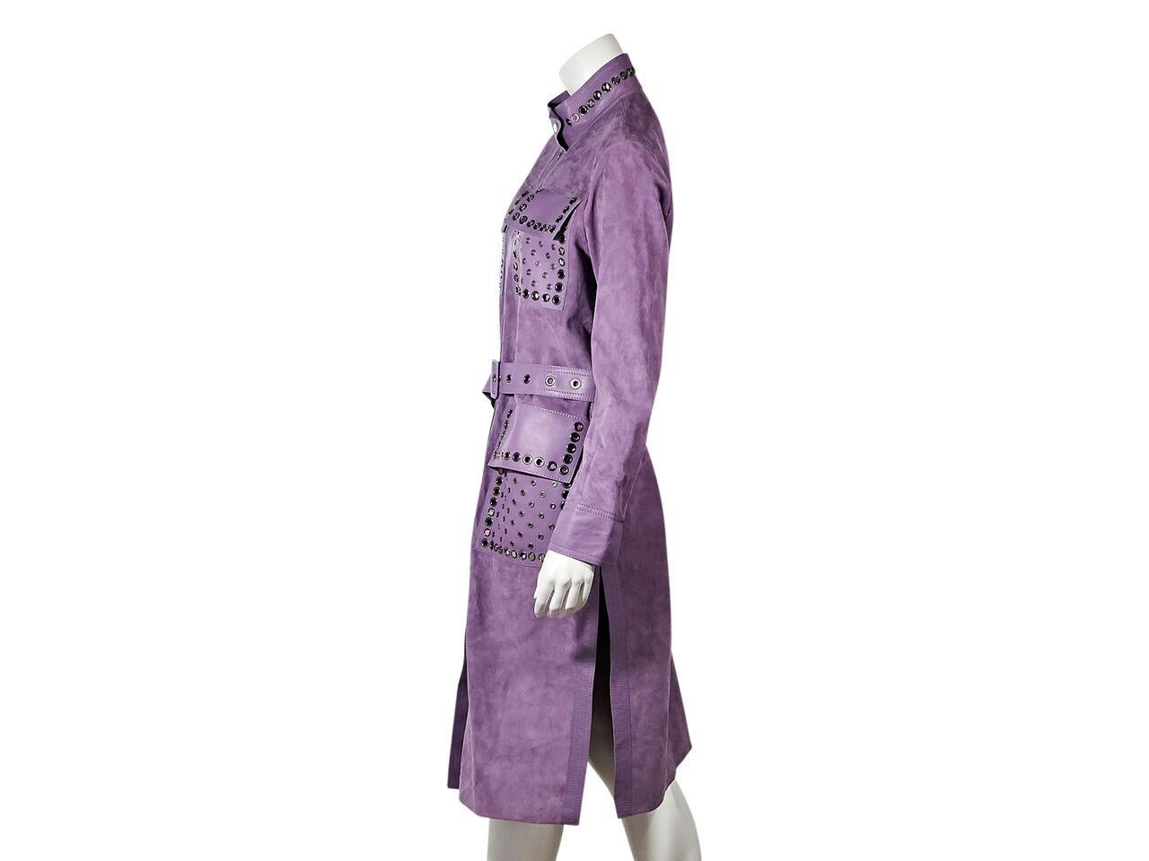 Purple Bottega Veneta Suede & Leather Reversible Coat 2