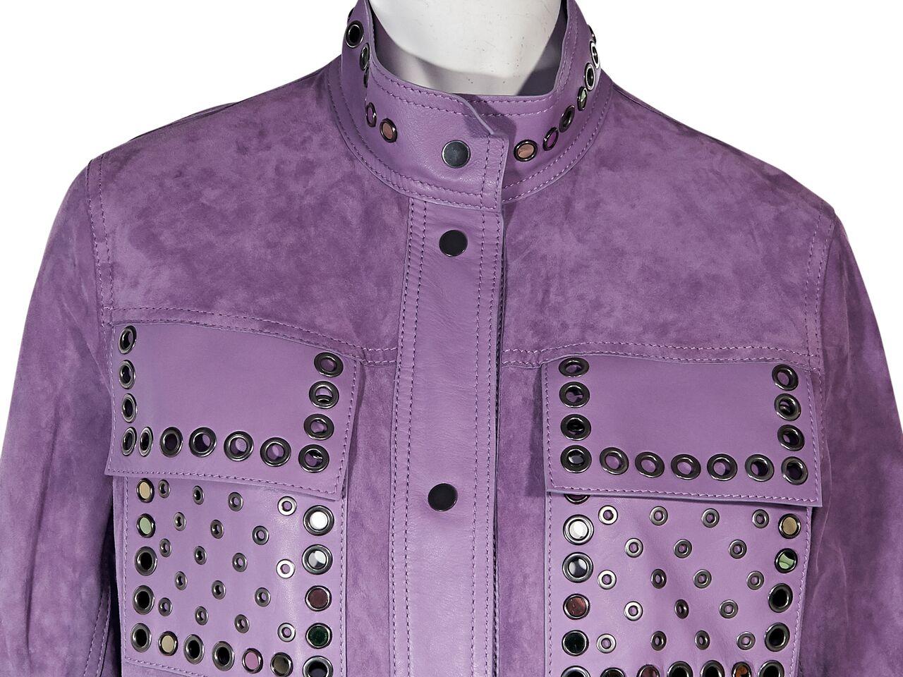 Purple Bottega Veneta Suede & Leather Reversible Coat 3