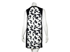 White & Black Balenciaga Floral Shift Dress