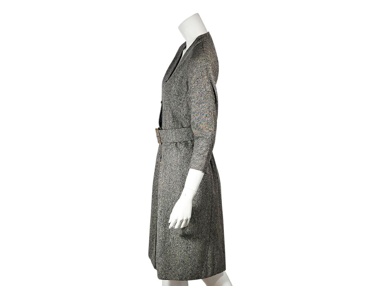 Black & White Vintage Chanel Belted Tweed Dress In Good Condition In New York, NY