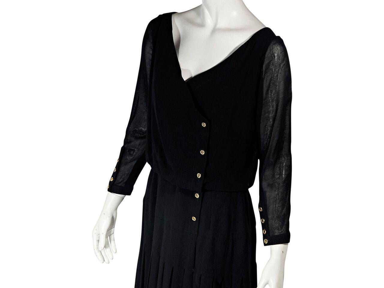 Women's Black Vintage Chanel Pleated Dress