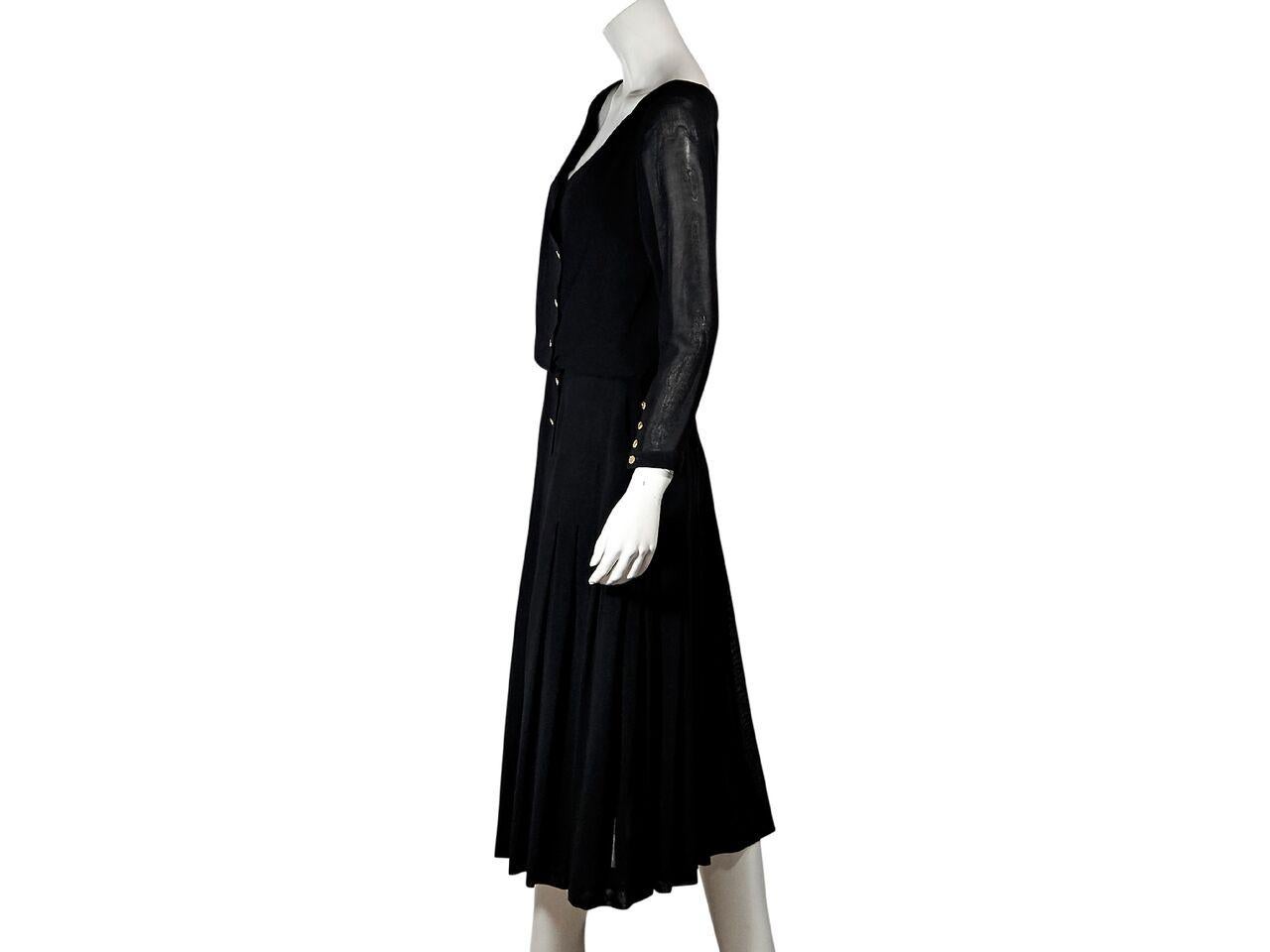 Black Vintage Chanel Pleated Dress 1