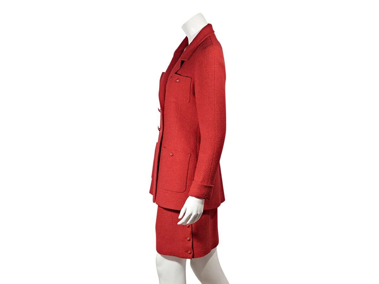 Red Vintage Chanel Skirt Suit Set 1
