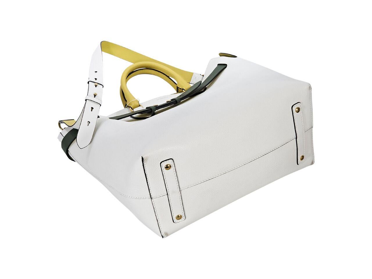 White Burberry Large Leather Satchel In Excellent Condition In New York, NY