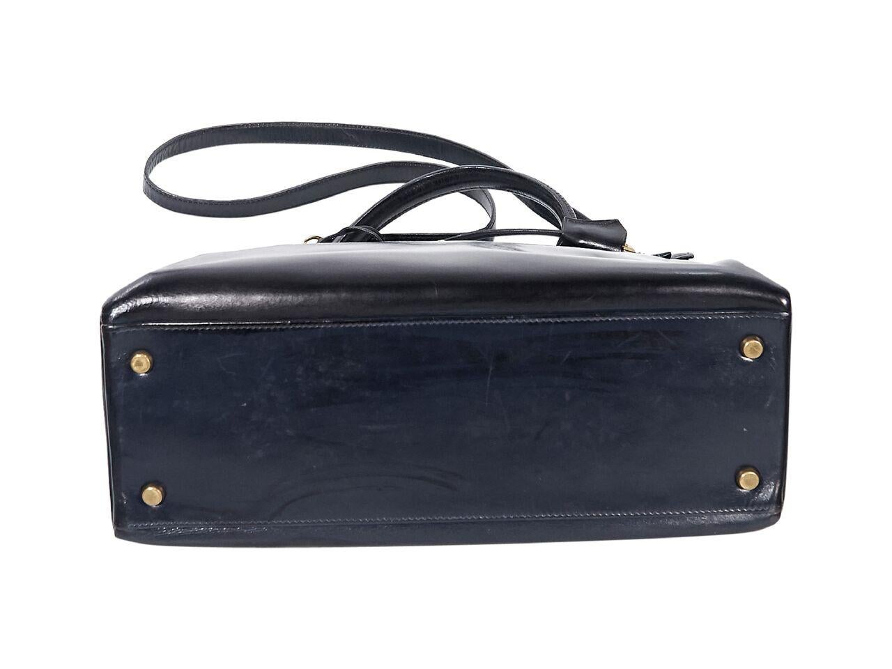 Black Vintage Hermes Kelly Retourne 28 Bag In Good Condition In New York, NY
