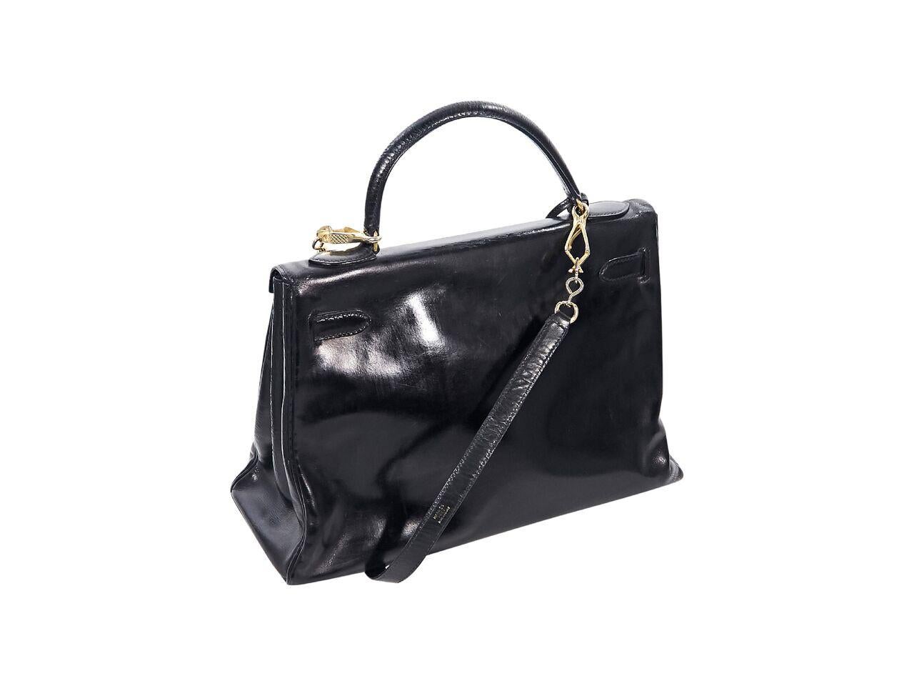 Women's Black Vintage Hermes Kelly Retourne 28 Bag