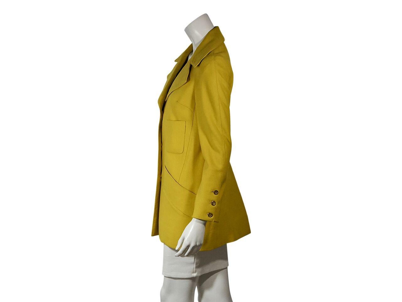 Yellow Vintage Hermes Wool Jacket In Good Condition In New York, NY