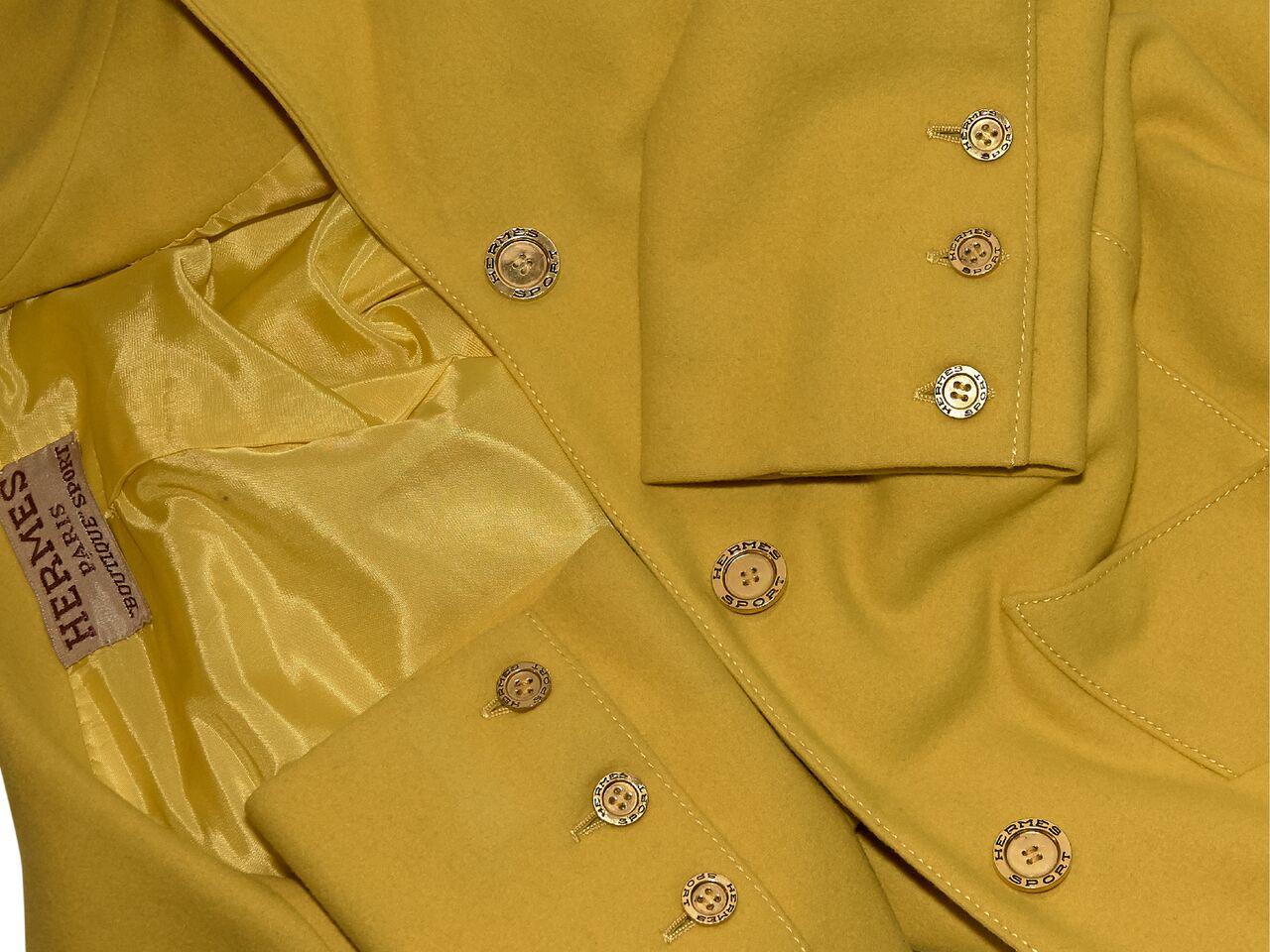 Women's Yellow Vintage Hermes Wool Jacket