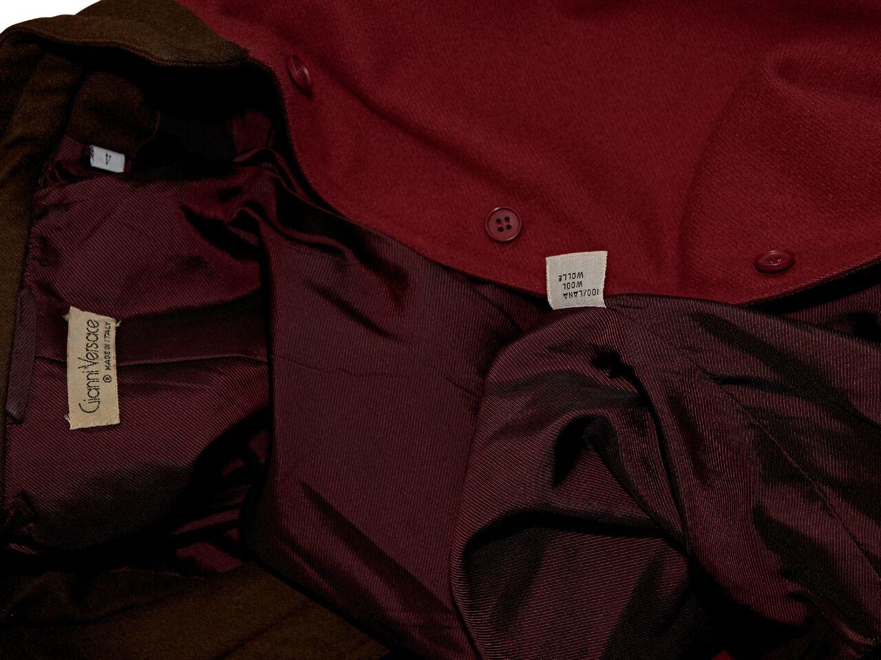 Women's Red & Brown Gianni Versace Wool Jacket