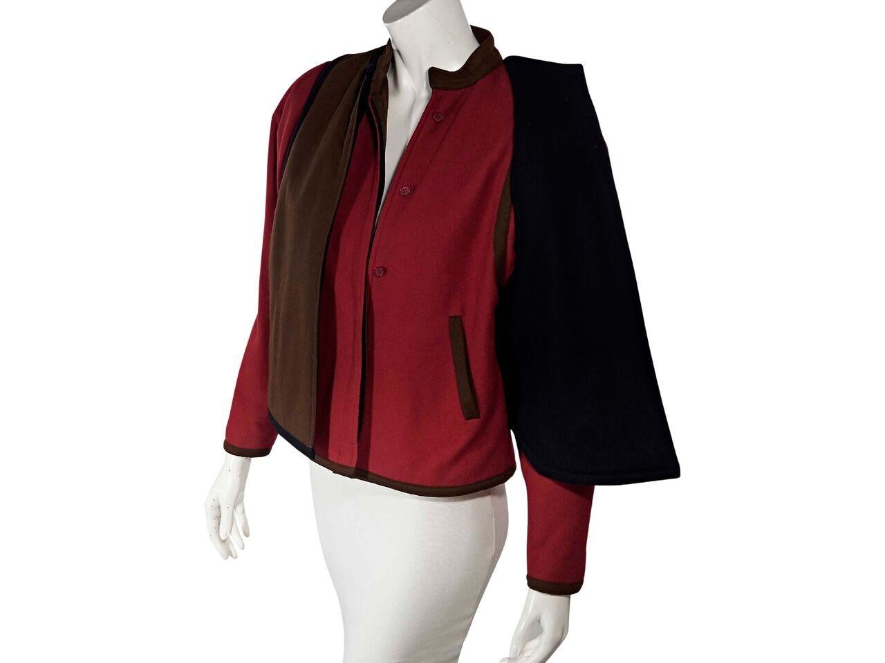 Black Red & Brown Gianni Versace Wool Jacket