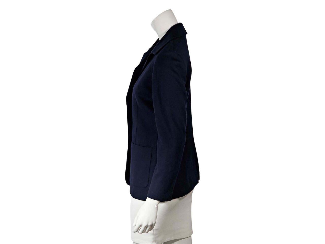 Black Navy Blue Hermes Wool Jacket