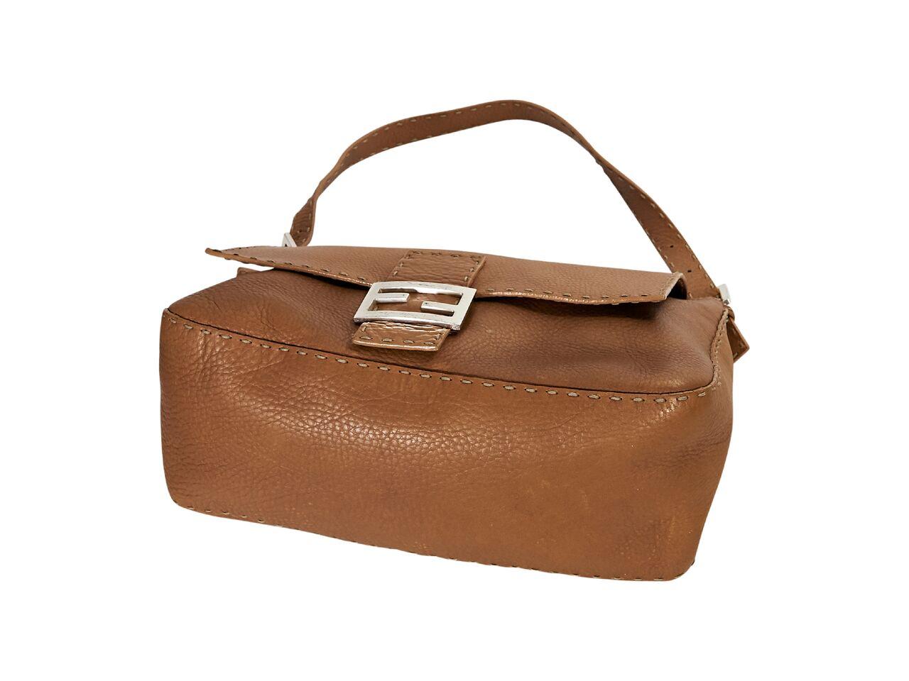 Brown Tan Fendi Leather Selleria Shoulder Bag