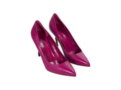Pink Gucci Bamboo Heel Leather Pumps