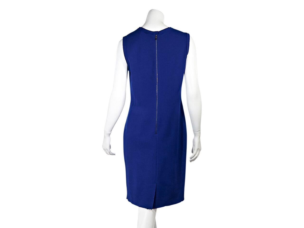 Cobalt Blue Lanvin Stretch-Wool Sheath Dress In Good Condition In New York, NY