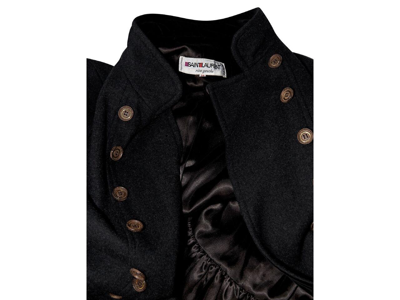 Dark Grey Vintage Yves Saint Laurent Rive Gauche Overcoat In Good Condition In New York, NY