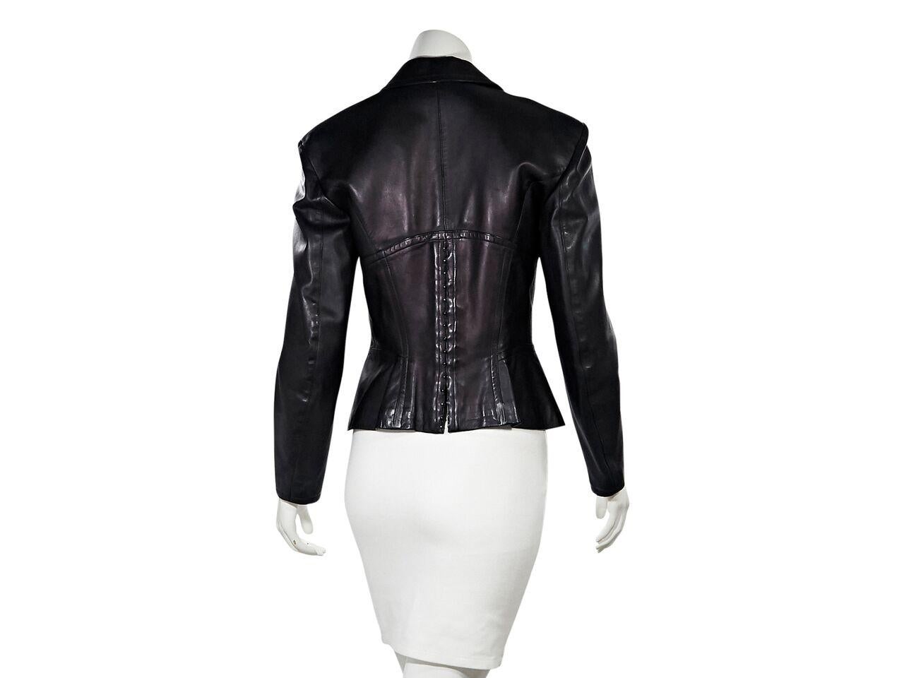 Black Alaia Leather Tailored Jacket In Good Condition In New York, NY