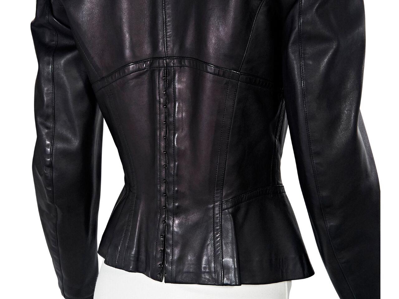 Black Alaia Leather Tailored Jacket 1