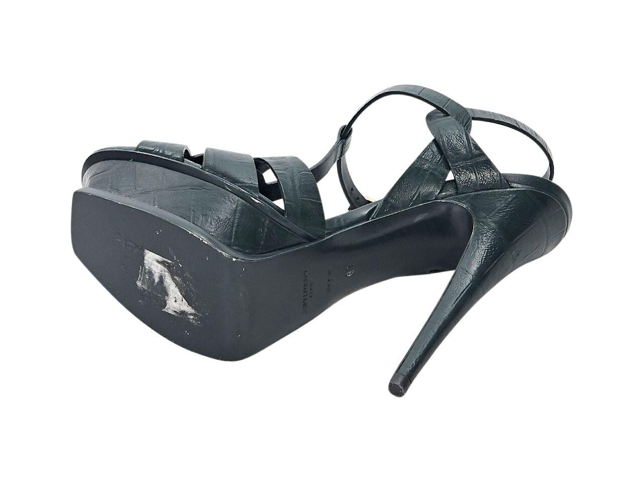 Black Green Yves Saint Laurent Tribute Platform Sandals