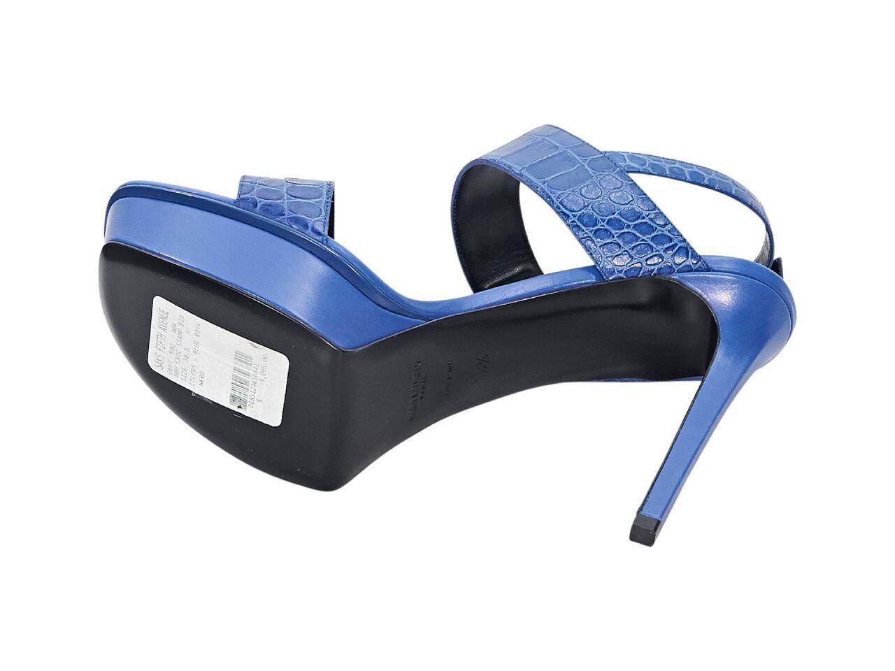 Women's Blue Yves Saint Laurent Leather Platform Sandals