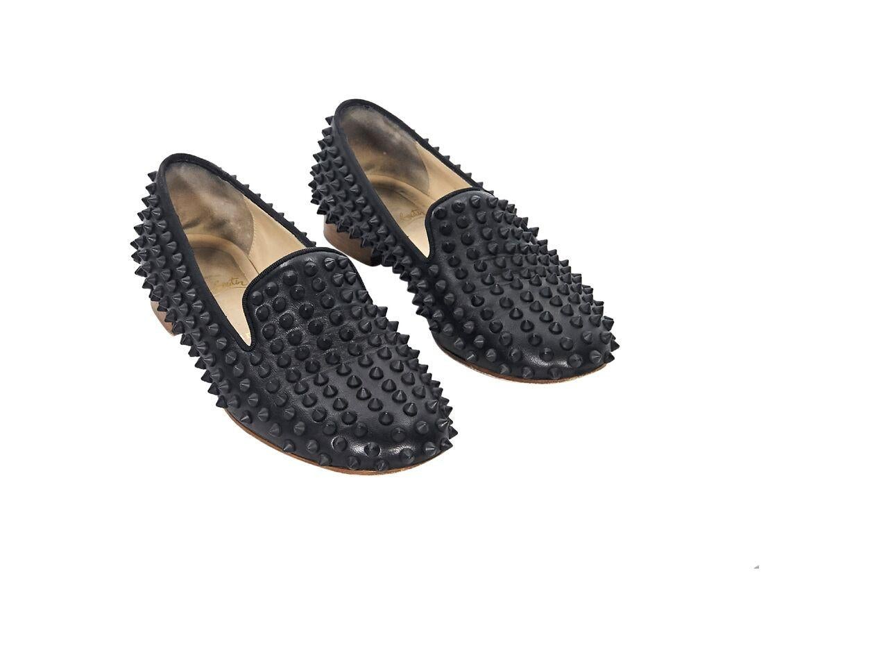 Black Christian Louboutin Studded Loafers In Good Condition In New York, NY