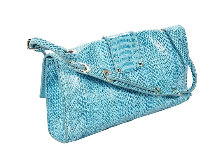 Blue Jimmy Choo Snakeskin Shoulder Bag For Sale at 1stDibs