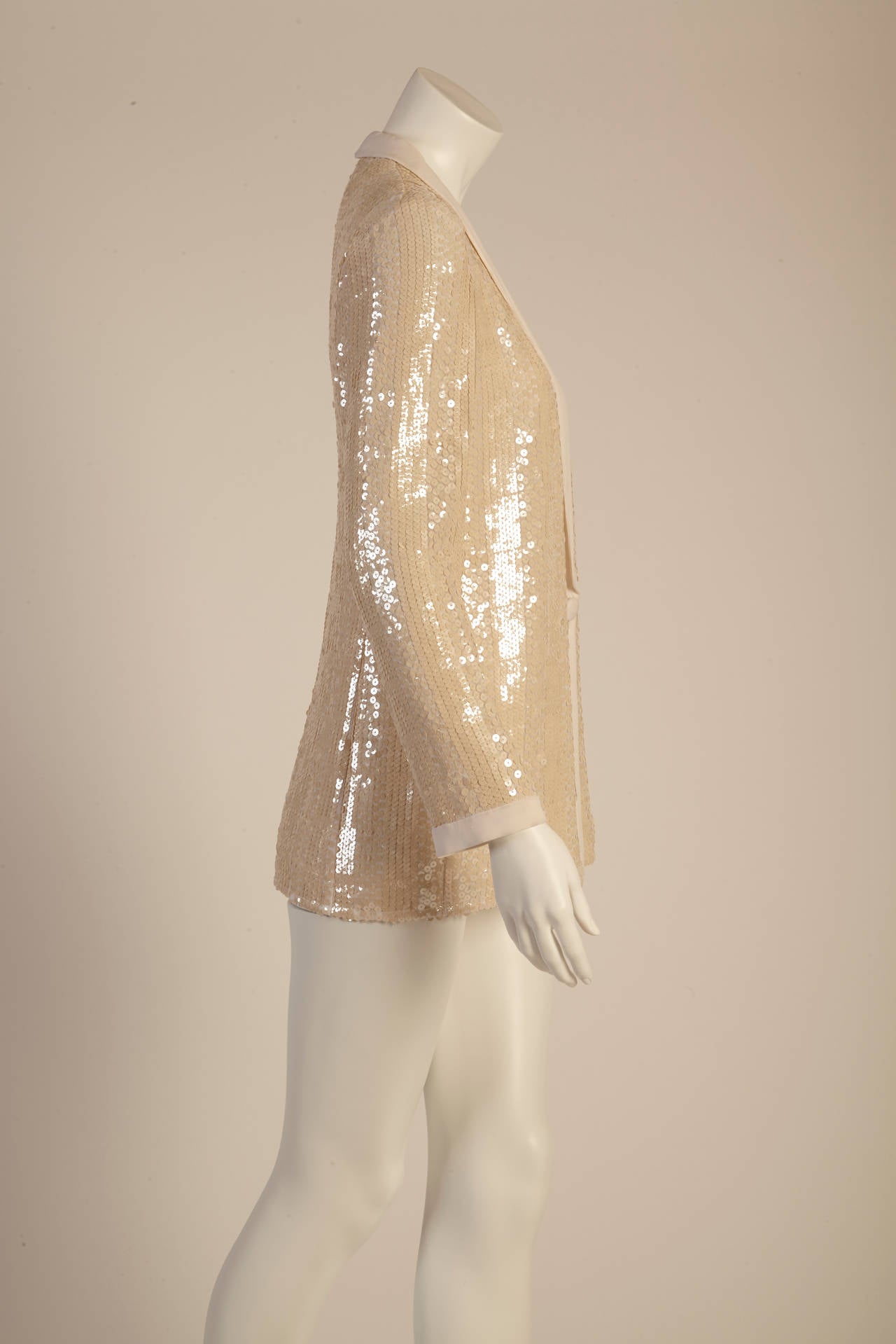 Giorgio Armani  Iradescent Pearl Sequin Jacket In Excellent Condition In New York, NY