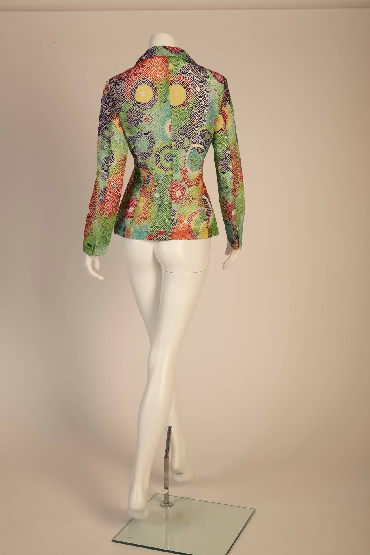 Rare Gianni Versace Couture Multi-Colored Blazer In Excellent Condition In New York, NY
