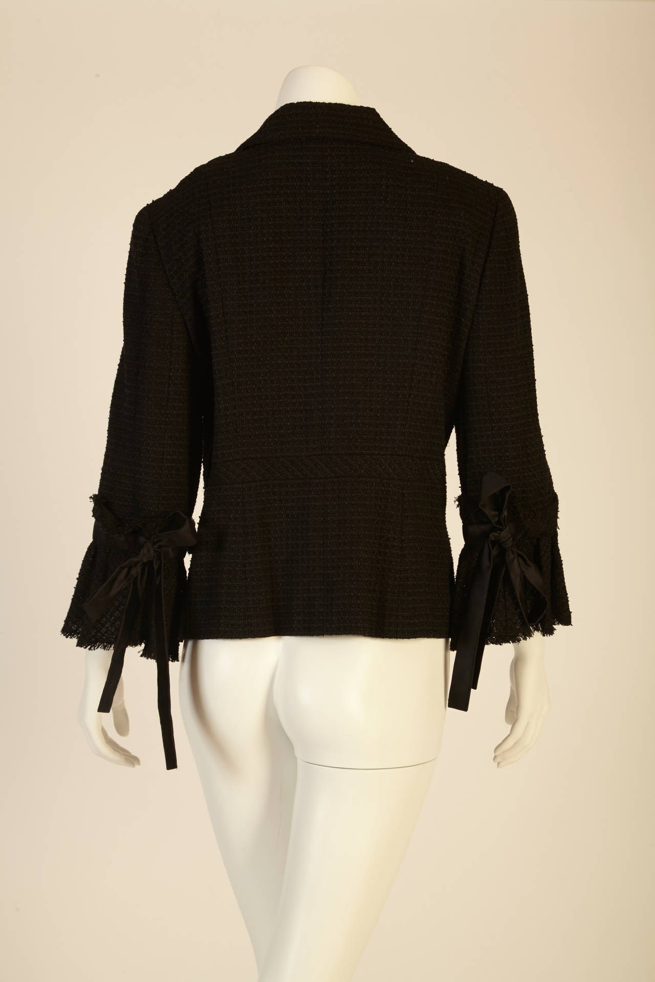 2009 Chanel Black Jacket with Bows In Excellent Condition In New York, NY