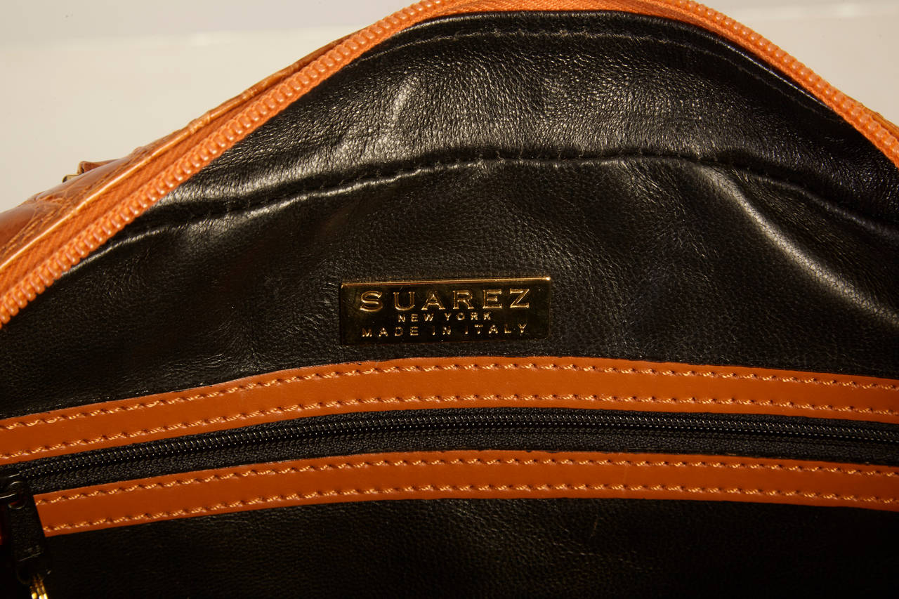 Suarez Orange Alligator Handbag 1