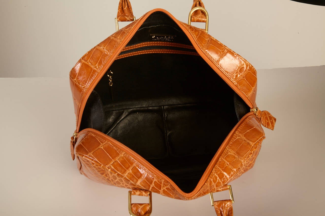 Suarez Orange Alligator Handbag 2
