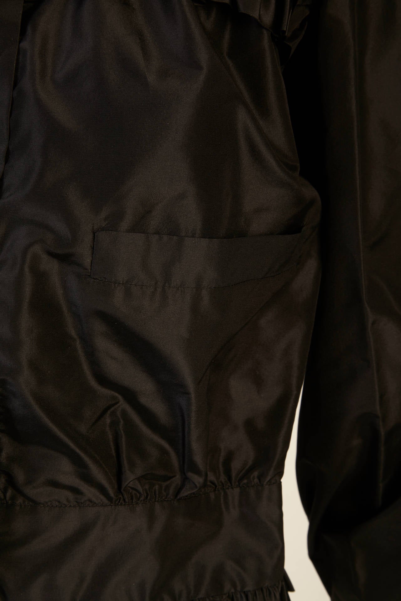 2007 Chanel Black Silk Ruffled Jacket 3