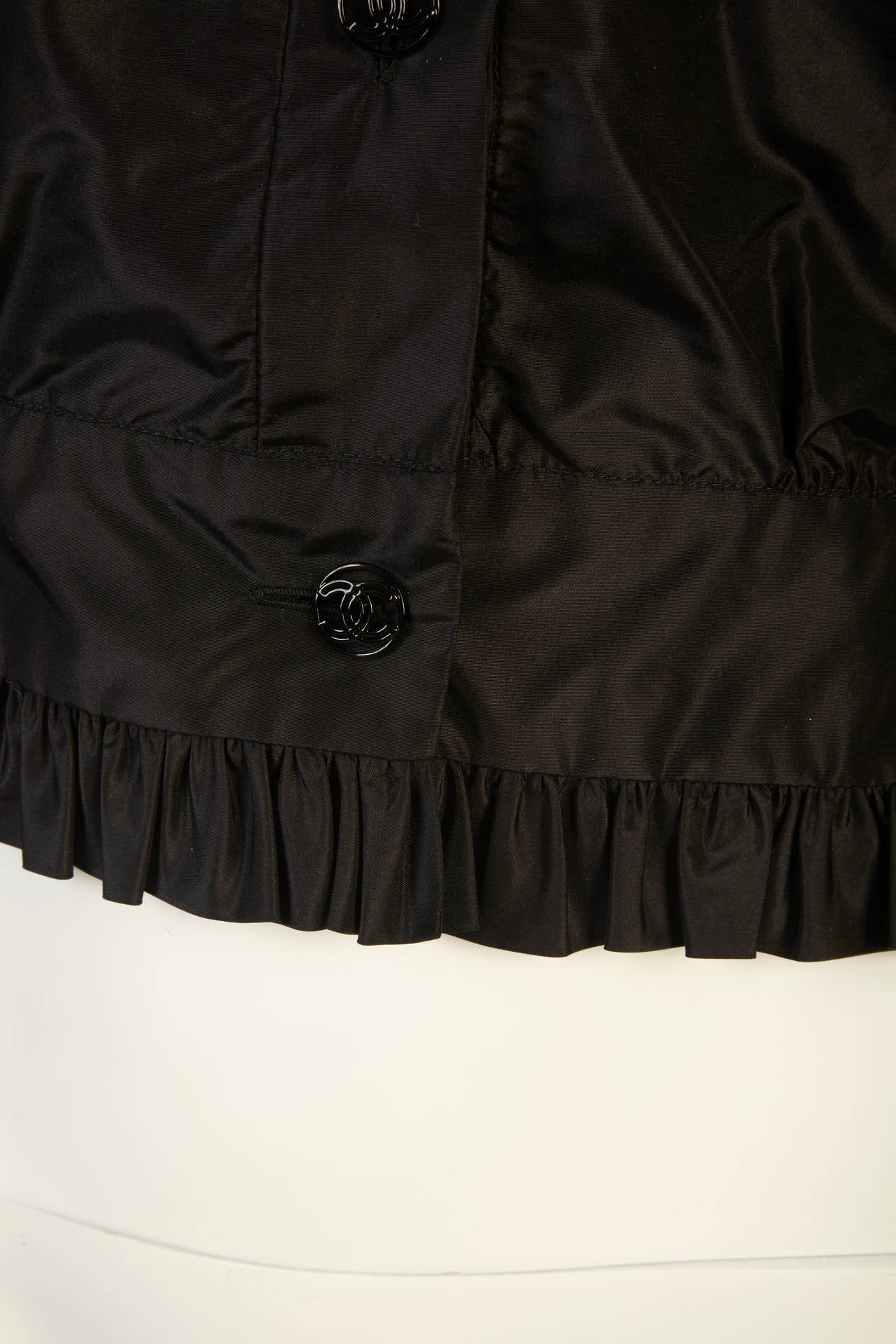 2007 Chanel Black Silk Ruffled Jacket 5