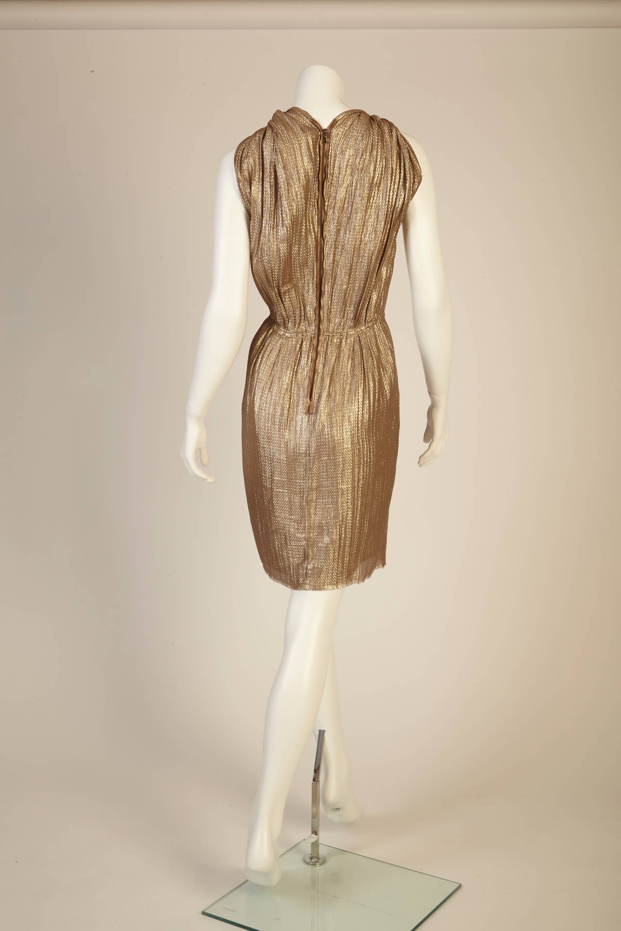 Lanvin Gold Dress In Excellent Condition In New York, NY