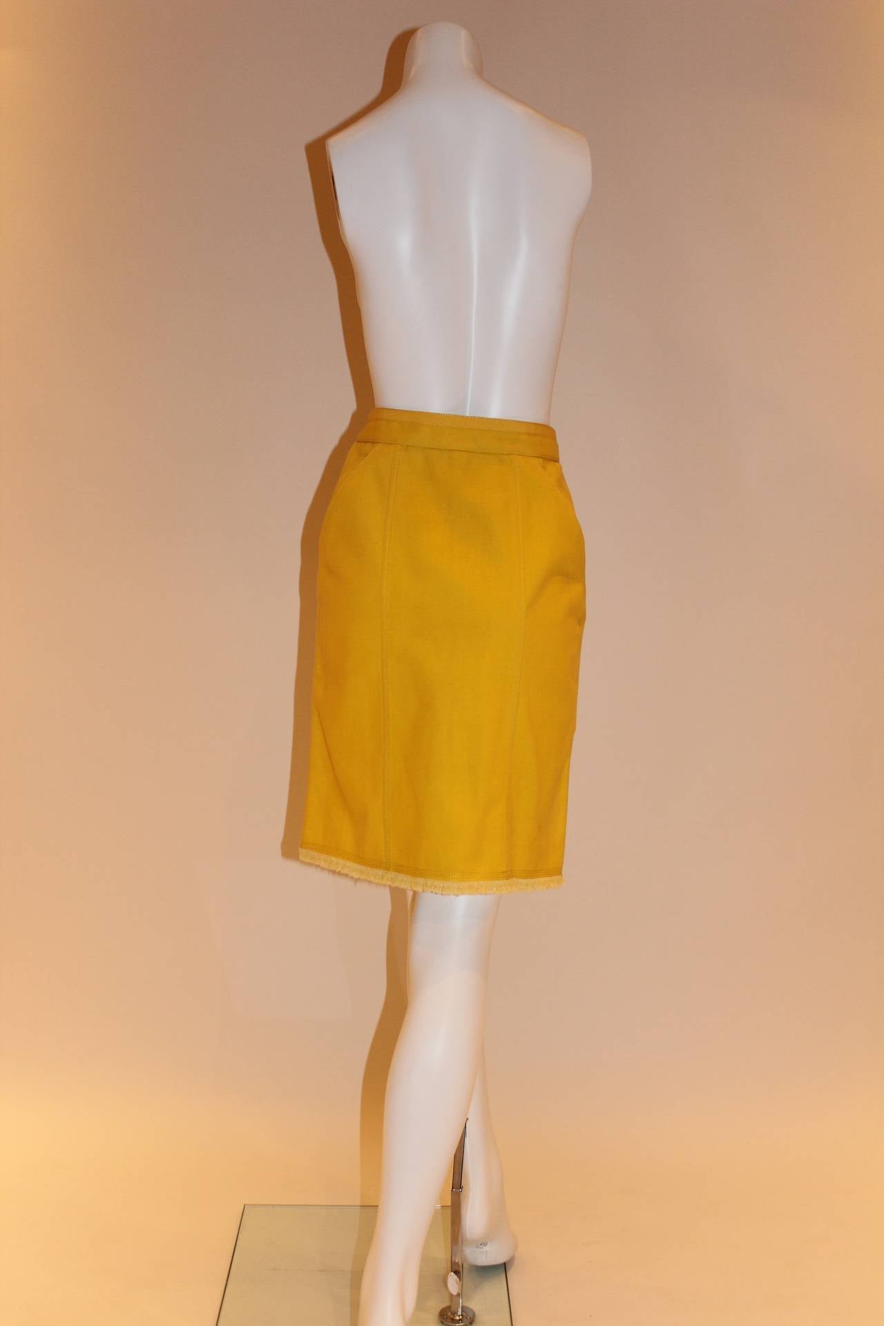 Chanel Yellow Skirt In Excellent Condition In New York, NY