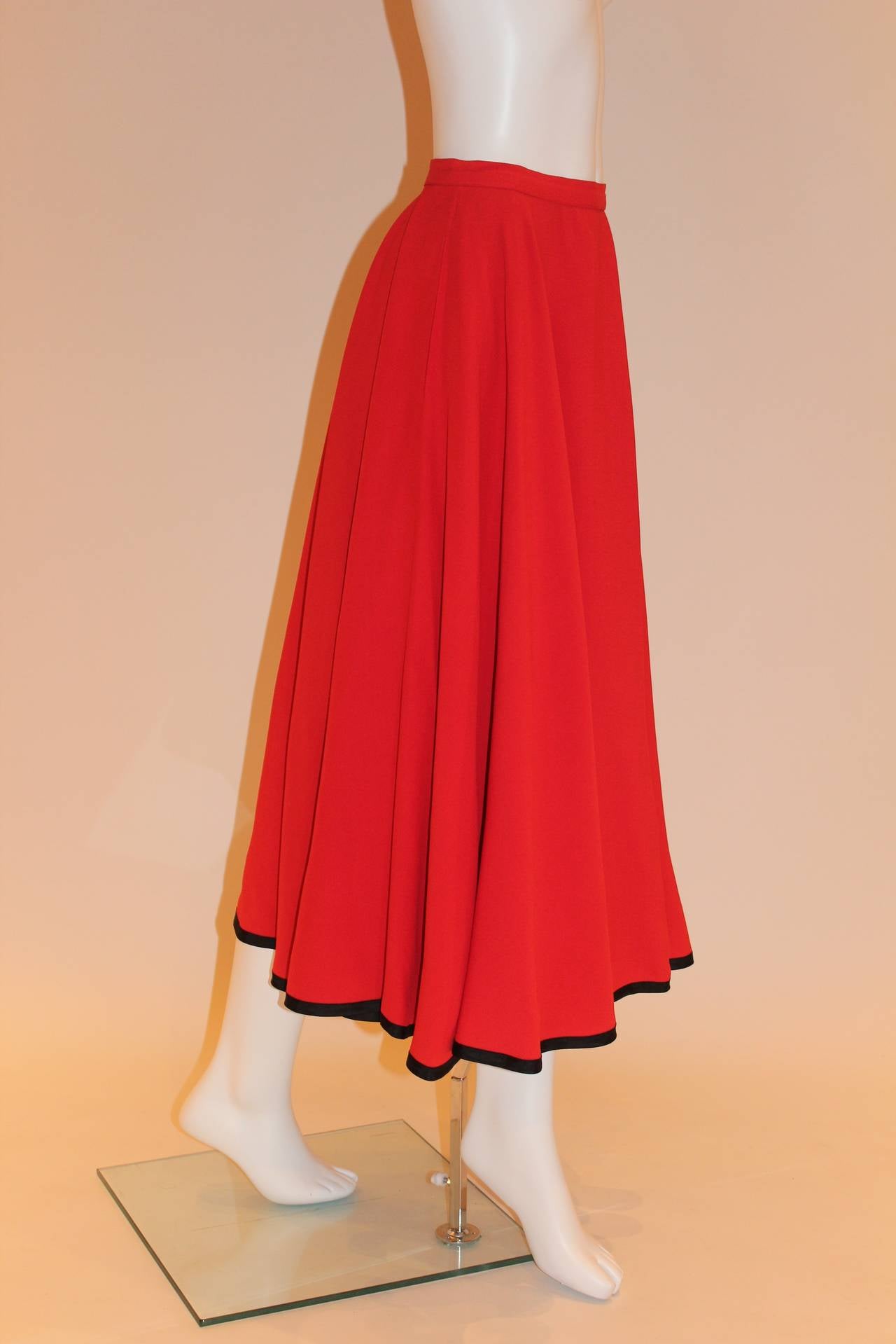 Yves Saint Laurent Rive Gauche Vintage Red Skirt 2