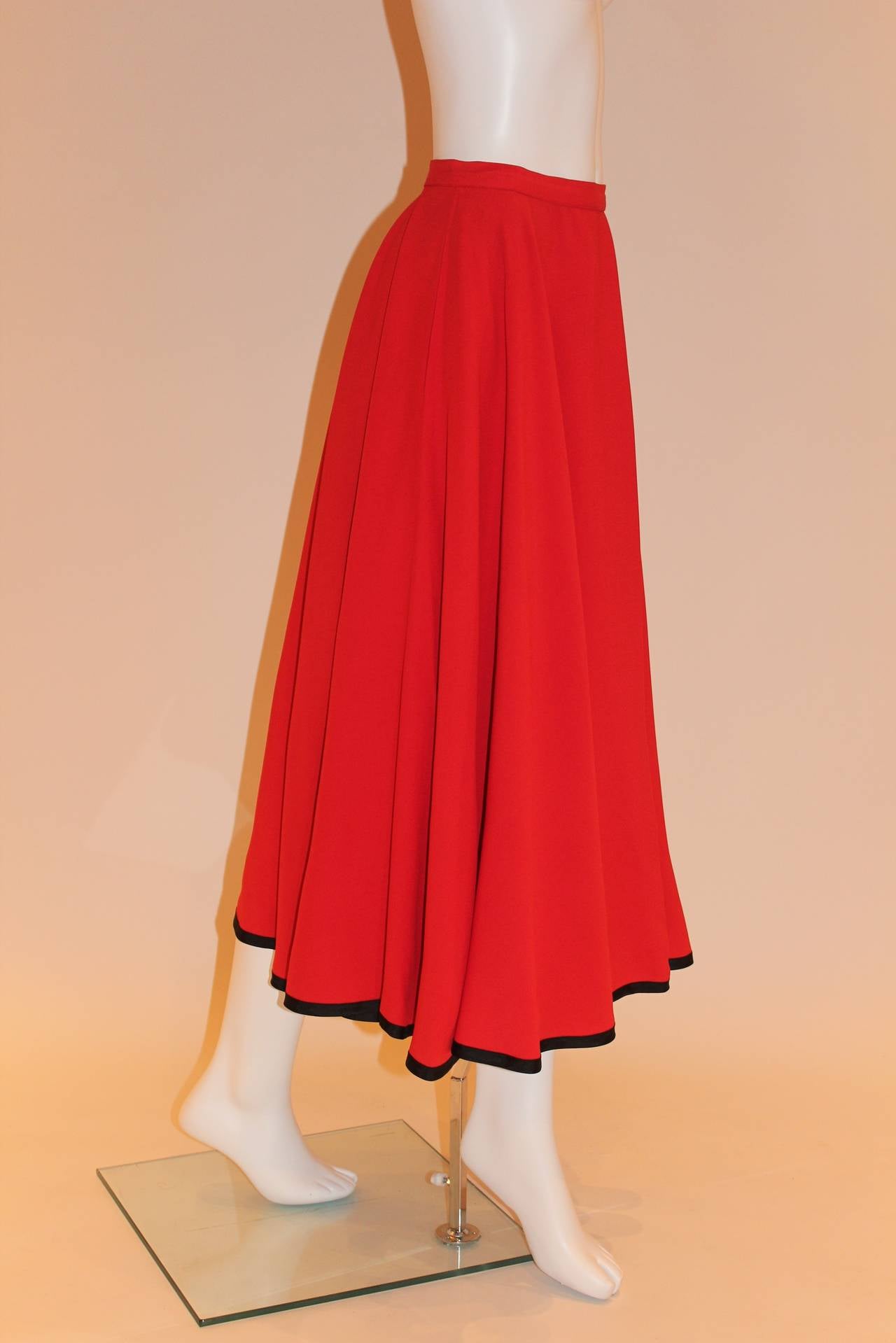 Women's Yves Saint Laurent Rive Gauche Vintage Red Skirt