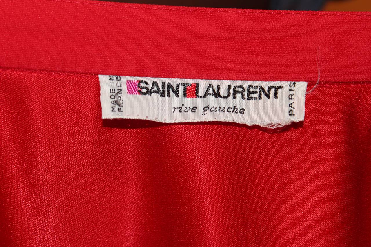 Yves Saint Laurent Rive Gauche Vintage Red Skirt 5