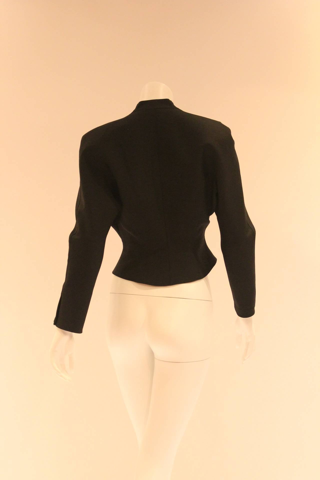 Thierry Mugler Black Cropped Blazer In Excellent Condition In New York, NY